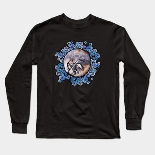 Kitty Cat Dilute Calico Floral Long Sleeve T-Shirt